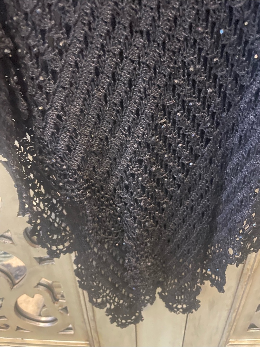St John Women’s Black Crochet Shawl - Picture 3 of 6